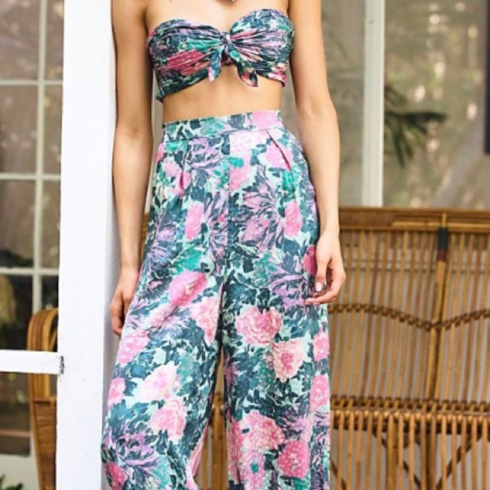 Silk floral set - free people NWT